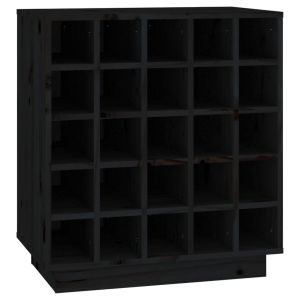 vidaXL botellero de madera maciza de pino negro 55,5x34x61 cm