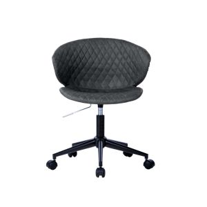 Silla de oficina ergonómica y ajustable en elegante gris oscuro.