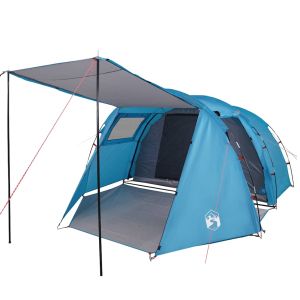 vidaXL tienda de campaña túnel para 4 personas impermeable azul