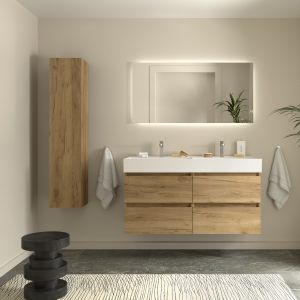 Mueble baño bequia 120cm + lavabo cerámica| roble