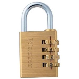 Candado con combinación de aluminio amarillo de 40 mm de master lock 604eur