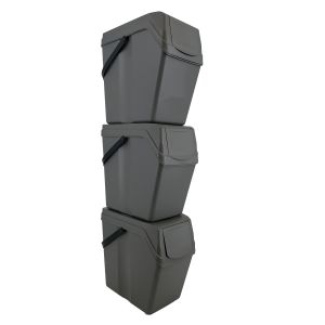 Keden set de 3 cubos de basura gris de 3x25l c/u - "sortibox"