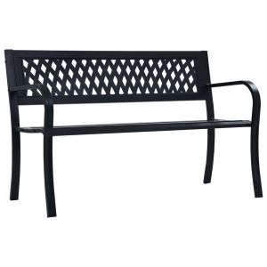 vidaXL banco de jardín acero negro 125 cm