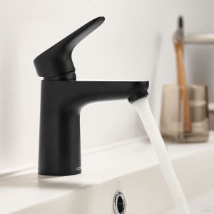 Cecipa mezclador de lavabo grifo negro grifo de baño de acero inoxidable