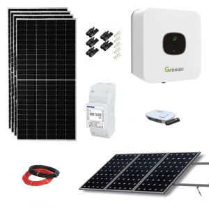 Kit solar trifasico hibrido 15 paneles 8000w 41,25kwh growatt