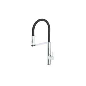 Grifo de cocina extraíble de caño alto con teLEDucha  giratorio  360 cromo