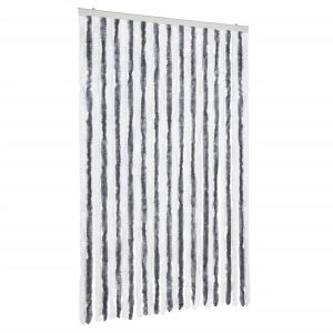 vidaXL cortina mosquitera gris y blanco chenilla 120x220 cm