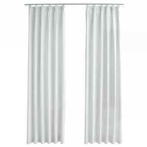 vidaXL cortinas opacas con ganchos 2 piezas blanco crudo 140x175 cm