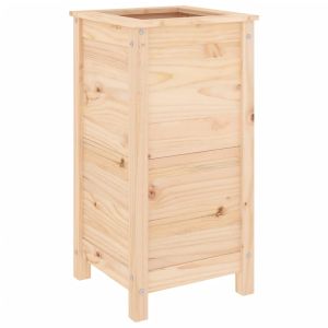 vidaXL jardinera madera maciza de pino 40x40x78 cm