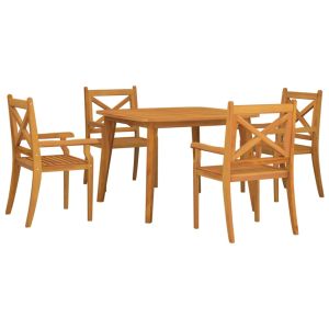 vidaXL juego de comedor de jardín 5 piezas madera maciza de acacia