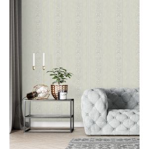 Papel pintado gaulan  lavable de rayas estilo victoriano con 10.6m²