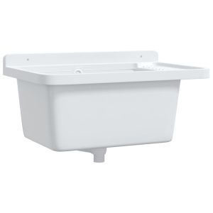 vidaXL fregadero utilitario de pared resina blanco 60x40x28 cm