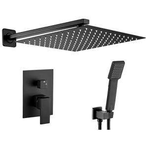 Valaz ducha empotrada pared cuadrada negro mate eresma 30cm