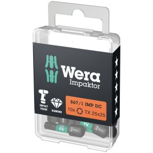 Puntas impaktor torx, 10 piezas 867/1 imp dc torx 40 x 25 mm diy-box wera