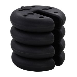 Juego de 4 pesos para gazebo hdpe negro ø25x6 cm