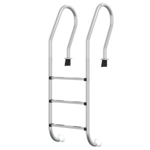 vidaXL escalera para piscina acero inoxidable 304 54x38x158 cm