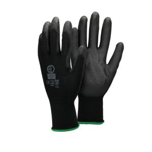 4 par guantes de trabajo negro ecd germany