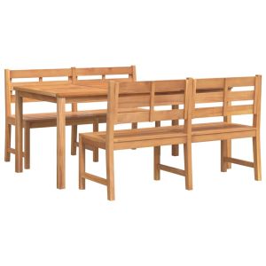 vidaXL juego de comedor para jardín 3 pzas madera maciza de teca