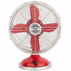 Ventilador joe50_red h.koenig 3 velocidades, 4 aspas, diseño retro, rojo