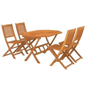 vidaXL juego de comedor de jardín 5 piezas madera maciza de acacia