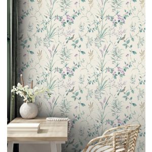 Papel pintado gaulan lavable de ramas flores y pájaros estilo 5.23m²