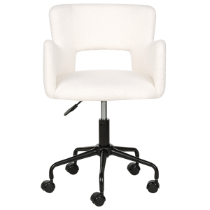 Silla de oficina bouclé blanco crema sanilac