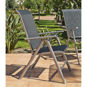 Conjunto de sillones y tumbonas plegables de acero para exteriores