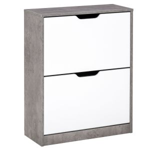 Mueble zapatero melamina de madera color gris 62.5x26x81 cm Homcom