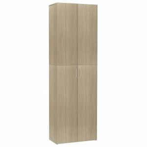vidaXL armario de oficina contrachapado color roble 60x32x190 cm