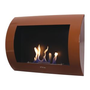 Chimenea de etanol mural con panel frontal curvado