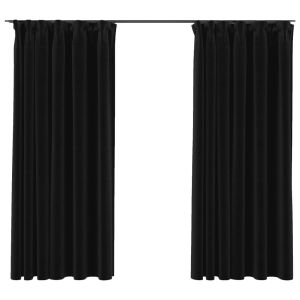 vidaXL cortinas opacas ganchos look de lino 2 pzas antracita 140x175cm