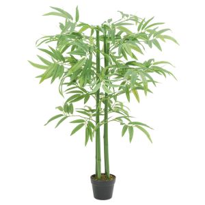 vidaXL árbol de bambú artificial con 384 hojas verde 120 cm