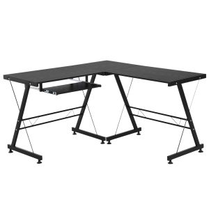 Mesa de ordenador tablero mdf, acero 130x130x73.5 cm Homcom
