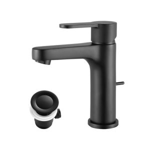 Mezclador de lavabo grifo extraíble para baño mezclador de lavabo negro