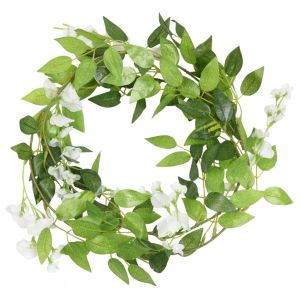 vidaXL guirnaldas de flores artificiales 6 uds blanco 200 cm