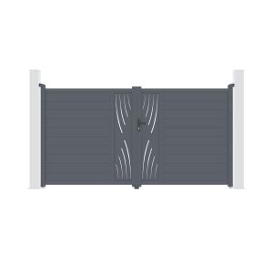 Portón eléctrico batiente 3m veleta 300b180 + motor brazo b500