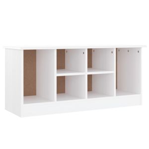 vidaXL banco zapatero alta madera maciza de pino blanco 100x35x45 cm