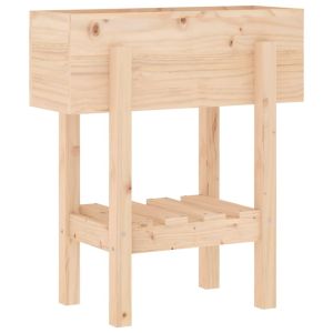 vidaXL jardinera madera maciza de pino 62x30x69 cm