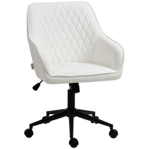 Silla de oficina pu, espuma, acero color blanco 59x60x100 cm vinsetto