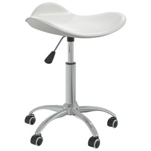 vidaXL silla de oficina de cuero sintético blanco