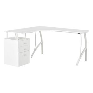 Escritorio esquinero mdf, metal color blanco 143.5x143.5x76 cm Homcom