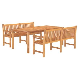 vidaXL juego de comedor para jardín 3 pzas madera maciza de teca