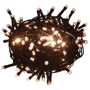 vidaXL cadena de luces 400 LEDs 40 m 8 efectos de luz blanco cálido