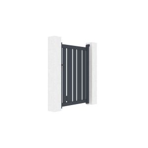 Pack puerta 1m veymont a.140cm gris + 2 postes eifel a.166cm gris