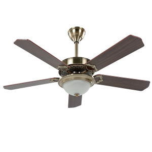 Ventilador de techo de metal madera oscura/blanco/dorado 80 cm begej