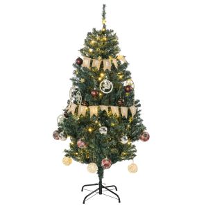 Árbol de navidad plástico, acero color verde 91x91x150 cm homcom