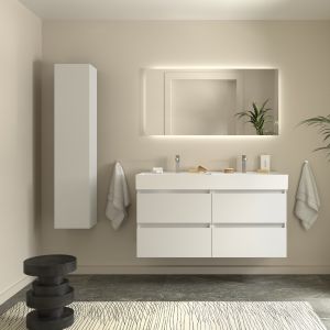 Mueble baño bequia 120cm + lavabo cerámica| blanco