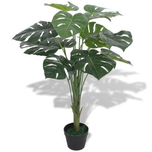 vidaXL planta de monstera artificial con maceta verde 70 cm