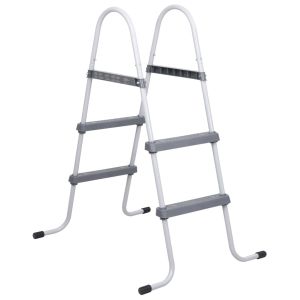 vidaXL escalera de piscina acero gris 84 cm