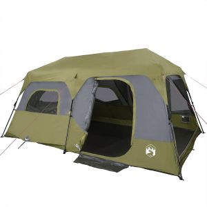 vidaXL tienda familiar 9 personas impermeable apertura rápida verde